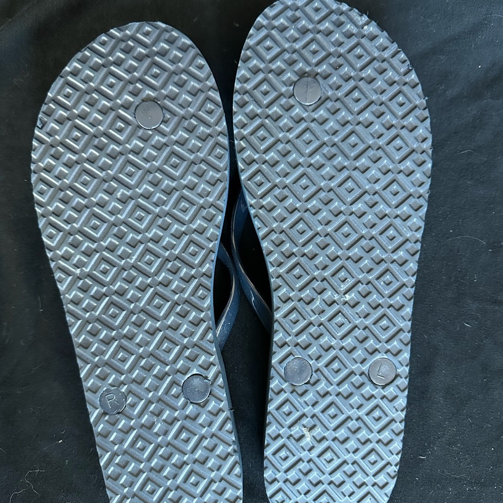 Tory Burch Navy Strap Geometric Flip Flops new - Picture 6 of 12